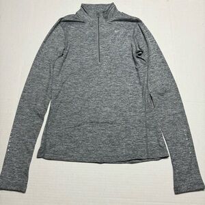 Nike Running Dri-Fit 1/4 Quarter Zip Long Sleeve Top In Grey. Thumbholes. XS